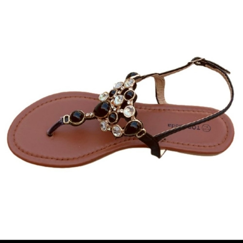 TOP MODA | EMBELLISHED FLAT THONG SANDALS